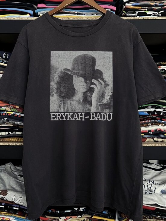George P Other - Y2k Erykah Badu Washed Black Tee